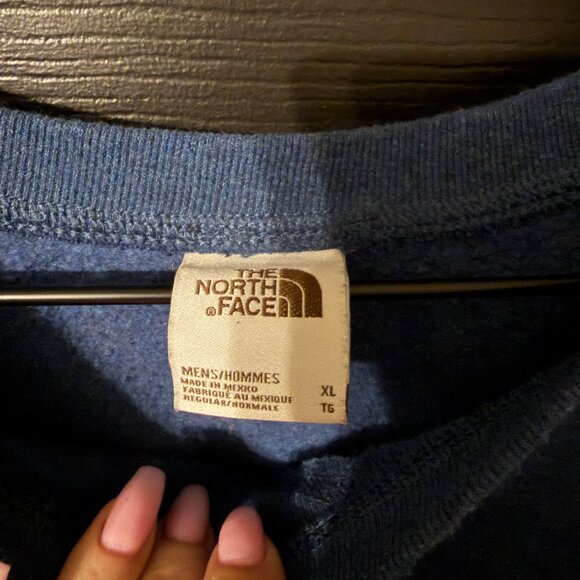 Mens North Face Heavy Knit Sweatshirt Scoop Neck Blue Extra Large - Picture 4 of 5